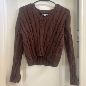 Brown madewell cropped sweater